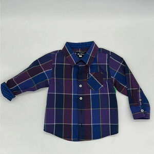 Ben Sherman Boys Button Up Plaid Shirt 2T